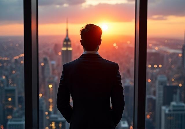 Calm investor watching volatile stock market fluctuations