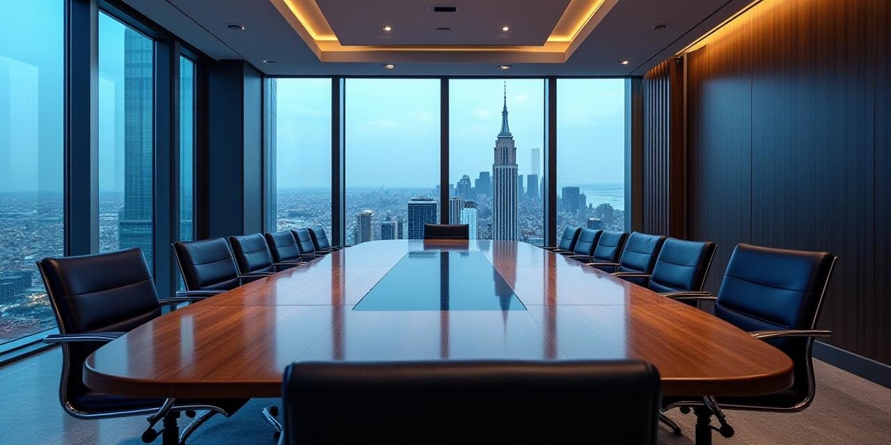 Sophisticated office environment representing financial security and risk oversight